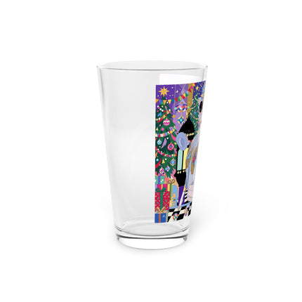 🎄✨ The Lady Of The Christmas Ornament Pint Glass – Art Deco Holiday Fantasy