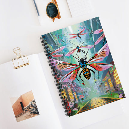 Neon Swarm Spiral Notebook - Ruled Line