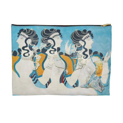 Reproduction of Ladies in Blue Accessory Pouch – Emile Gilliéron Minoan Fresco Design