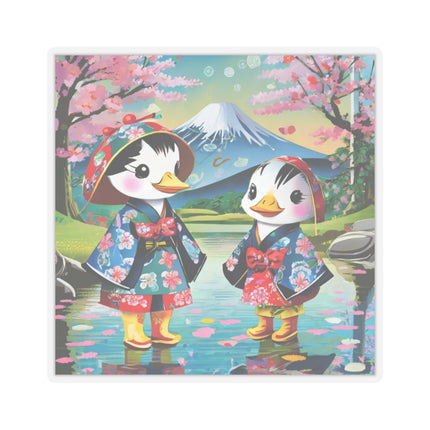 Rainy Day Ducks Kiss-Cut Stickers (4 Sizes)
