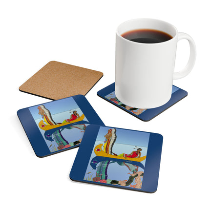 Le long du Missouri by George Barbier Corkwood Coaster Set