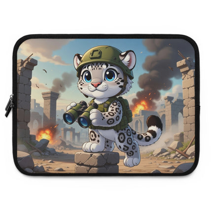 The Snow Leopard Lookout Laptop Sleeve – Adventure, Curiosity & Fearless Style