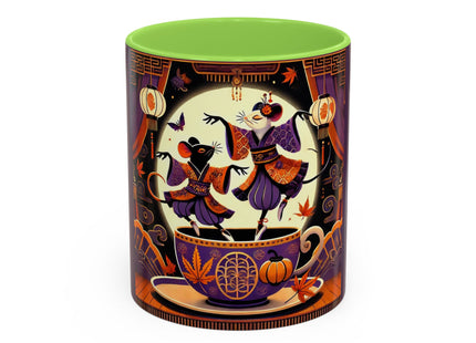 Theatrical Halloween Mice on Teacup Colorful Mugs (11oz, 15oz)