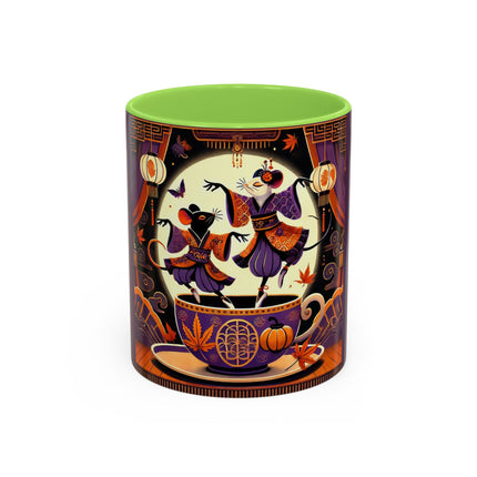 Theatrical Halloween Mice on Teacup Colorful Mugs (11oz, 15oz)