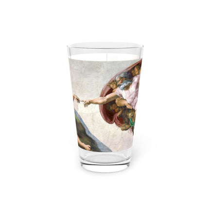 The Creation of Adam by Michelangelo Buonarroti Glass, 16oz