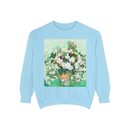Roses by Vincent Van Gogh Unisex Garment-Dyed Sweatshirt