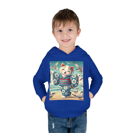 Geisha Kitten by the Seaside Toddler Pullover Fleece Hoodie