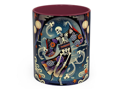 Skeleton Kabuki Performer Colorful Mugs (11oz, 15oz)
