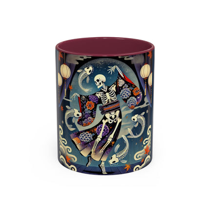 Skeleton Kabuki Performer Colorful Mugs (11oz, 15oz)