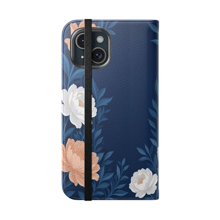🌙🌸 The Lady Of The Moonlit Flowers Flip Case – Art Deco Floral Reverie