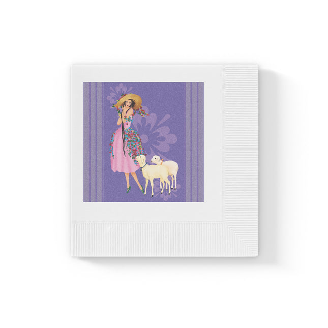 Easter Elegance White Coined Napkins
