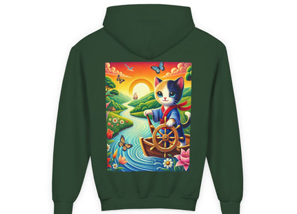 Sailor Kitten’s River Adventure Youth Heavy Blend Hooded Sweatshirt