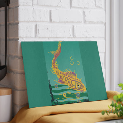 Golden Serenity Glass Cutting Board