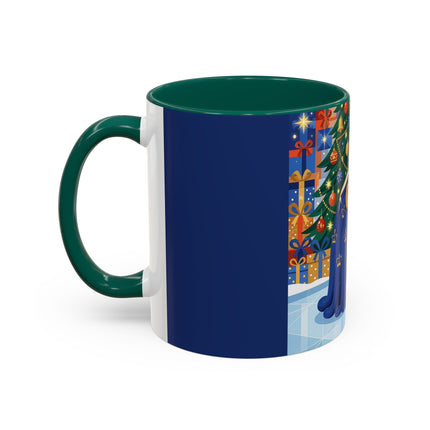 👑🎄 The Christmas Queen Of Golden Bells Colorful Mug – Art Deco Holiday Elegance