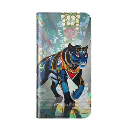 🐾💎 Cyber Panther's Hunt Flip Case – Digital Instinct & Neon Pursuit