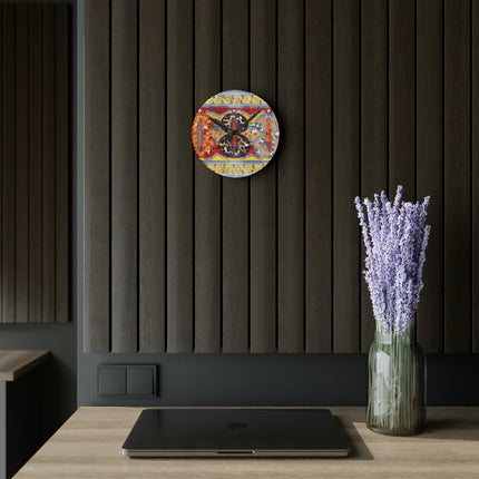 Reproduction of the Shield Frieze by Emile Gilliéron Acrylic Wall Clock, Round and Square