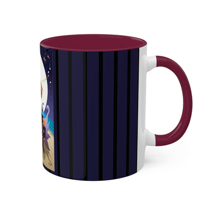 Moonlit Pirate Halloween Colorful Mugs, 11oz
