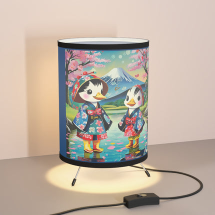 Rainy Day Ducks Tripod Lamp