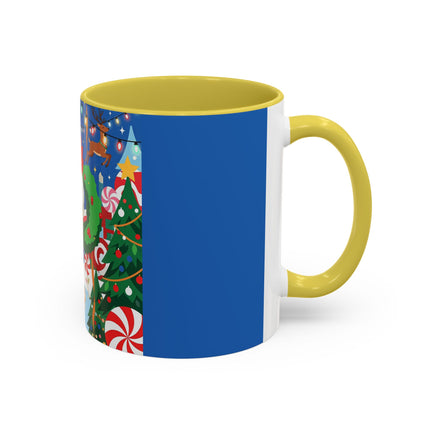 🦌🍬 The Lady Of The Peppermint Christmas Garden Colorful Mug – Colorful Art Deco Holiday Fantasy