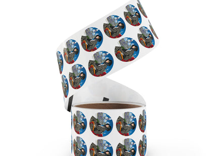 Elegant Winter Woman in Sleigh Round Sticker Label Rolls