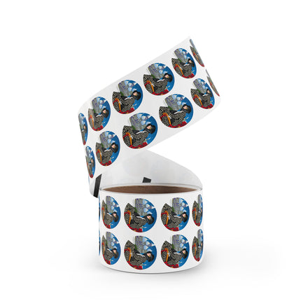 Elegant Winter Woman in Sleigh Round Sticker Label Rolls