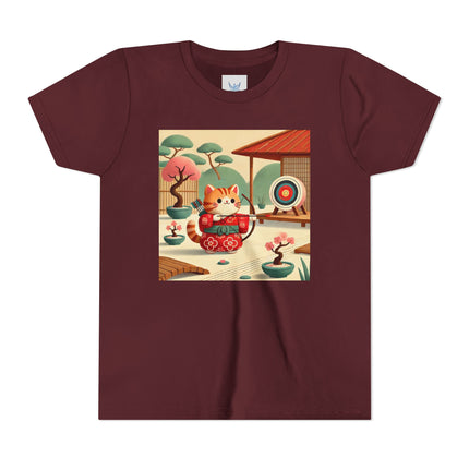 Archer Kitten in the Zen Garden Youth Short Sleeve Tee