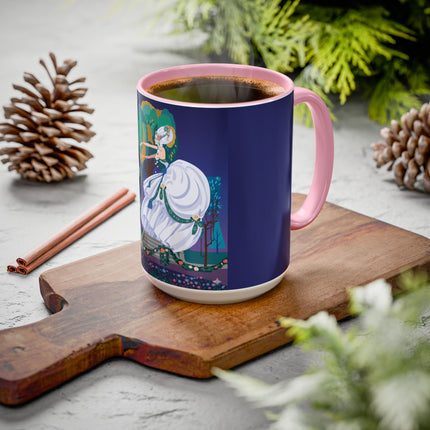 Moonlit Garden Waltz Colorful Mug (11oz, 15oz) – Rococo Romance, Garden Elegance & Enchanted Dance