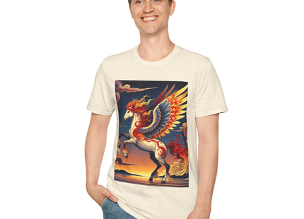 Flame-Winged Horse at Sunset Unisex Softstyle T-Shirt