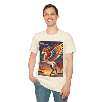 Flame-Winged Horse at Sunset Softstyle T-Shirt