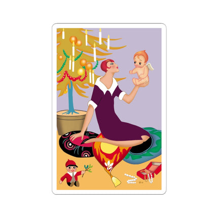 Art Deco Christmas Kiss-Cut Stickers (4 Sizes)