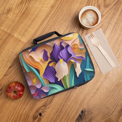 The Elegant Iris Flower Lunch Bag