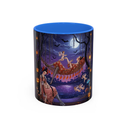🌙🎃 Moonlit Mischief In The Pumpkin Grove Colorful Mug – Whimsical Halloween Fantasy