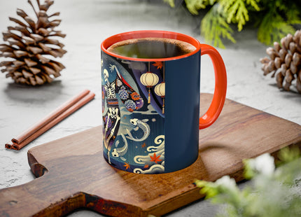 Skeleton Kabuki Performer Colorful Mugs (11oz, 15oz)