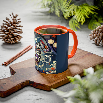 Skeleton Kabuki Performer Colorful Mugs (11oz, 15oz)