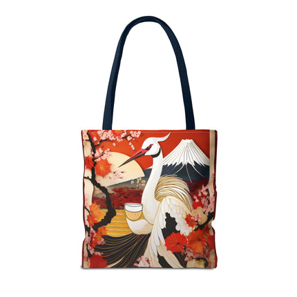 Crane at an Autumn Vineyard Tote Bag (AOP)