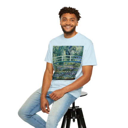 Water Lilies and Japanese Bridge by Claude Monet Unisex Garment-Dyed T-shirt