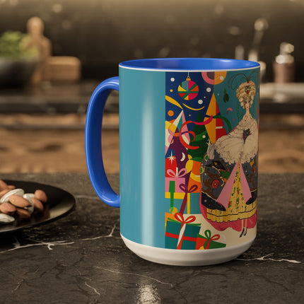 🎀✨ The Christmas Court Of Joy Colorful Mug – Art Deco Holiday Fantasy