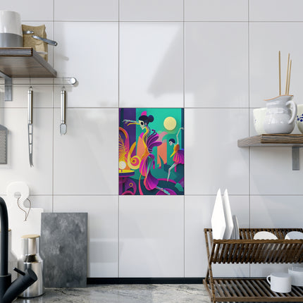 Dance of the Skeleton Ballerinas Ceramic Tile
