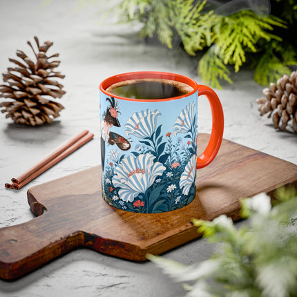 🎨💙 The Enchanted Garden Artist Colorful Mug – Art Deco Floral Whimsy