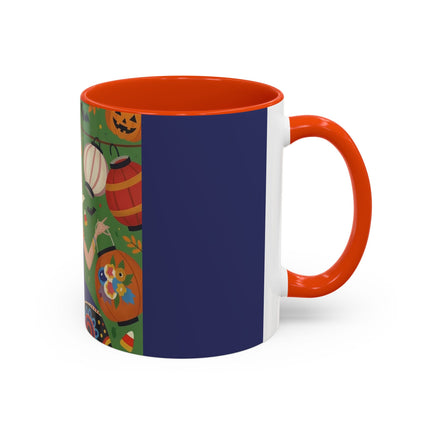 🏮🎃 The Lady Of Halloween Lanterns Colorful Mug – Colorful Art Deco Halloween Charm