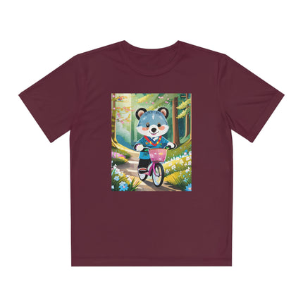 Furry Cyclist Youth Competitor Tee – Woodland Adventure & Playful Charm