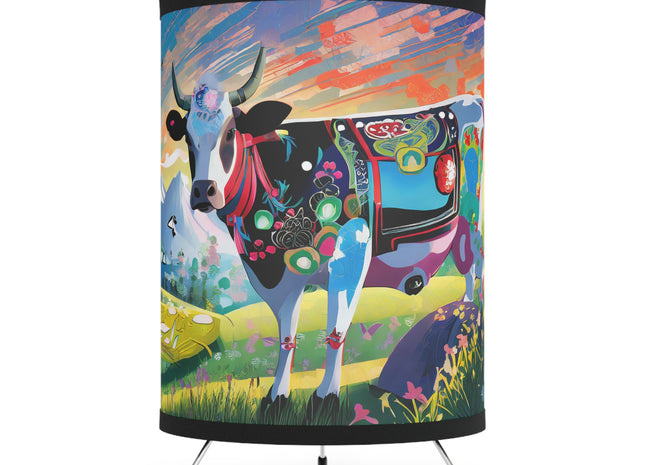 Cyber Glitch Cow Tripod Lamp