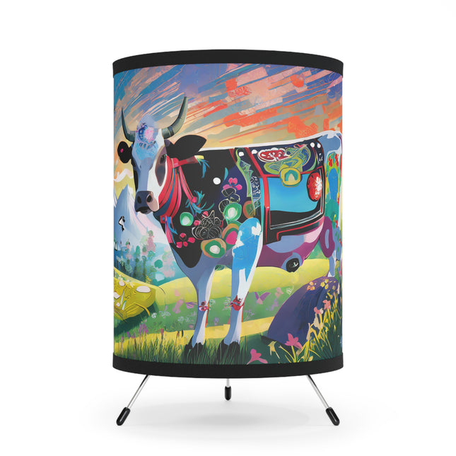 Cyber Glitch Cow Tripod Lamp