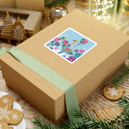 🎈❄️ The Lady Of The Winter Celebration Kiss-Cut Sticker – Art Deco Holiday Fantasy