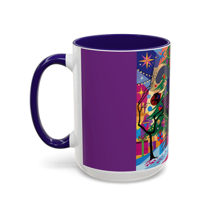 🎄✨ Christmas Among The Twinkling Trees Colorful Mug – Art Deco Holiday Fantasy