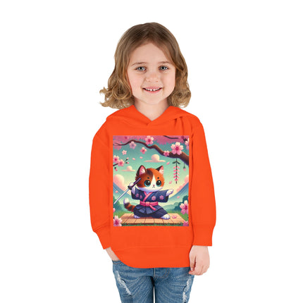 Samurai Kitten Toddler Pullover Fleece Hoodie