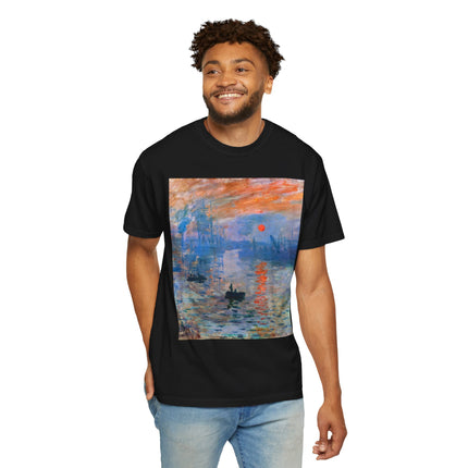 Sunrise by Claude Monet Unisex Garment-Dyed T-shirt