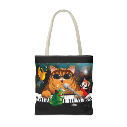 Tote Bag Jazz Cat Music Artwork