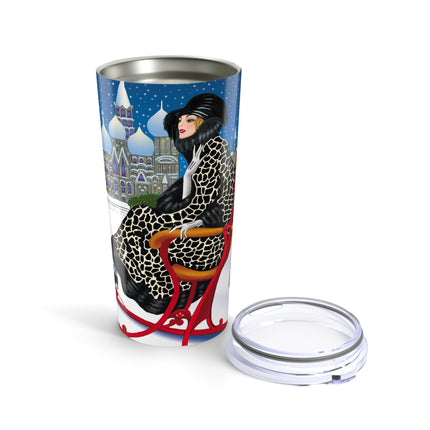 Elegant Winter Woman in Sleigh Tumbler 20oz