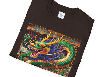 Tibetan Dragon Over Kabuki Duel Unisex Softstyle T-Shirt